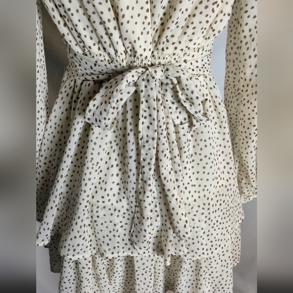 LAYERED feminine summer dress plunging neckline large - Picture 6 of 8